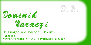 dominik maraczi business card